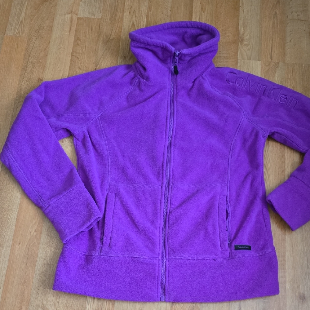 Calvin Klein Fleece Zip Up Hoodie Violet Color Sz M